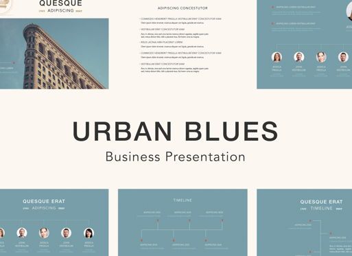 Urban Blues Google Slides Presentation Template, Googleスライドのテーマ, 05252, プレゼンテーションテンプレート — PoweredTemplate.com