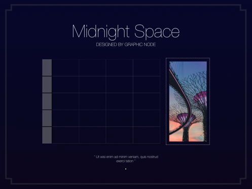 Midnight Space Keynote Presentation Template, Diapositive 11, 05262, Modèles de présentations — PoweredTemplate.com