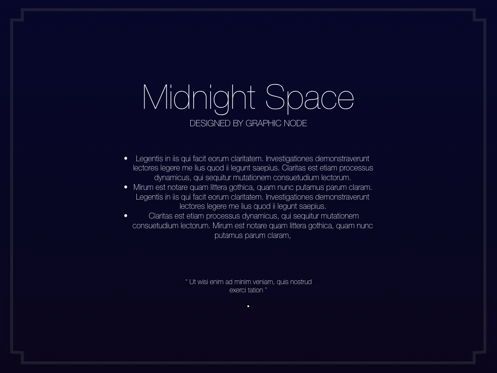 Midnight Space Keynote Presentation Template, Slide 15, 05262, Presentation Templates — PoweredTemplate.com