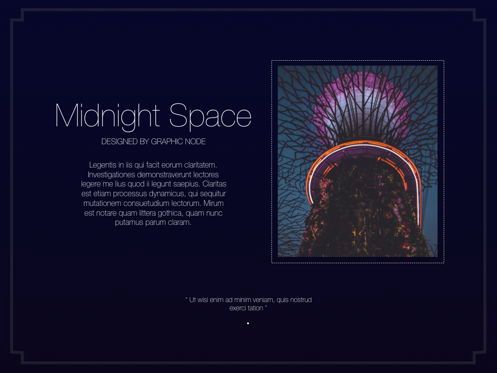 Midnight Space Keynote Presentation Template, Diapositiva 3, 05262, Plantillas de presentación — PoweredTemplate.com