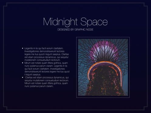 Midnight Space Keynote Presentation Template, Deslizar 6, 05262, Modelos de Apresentação — PoweredTemplate.com