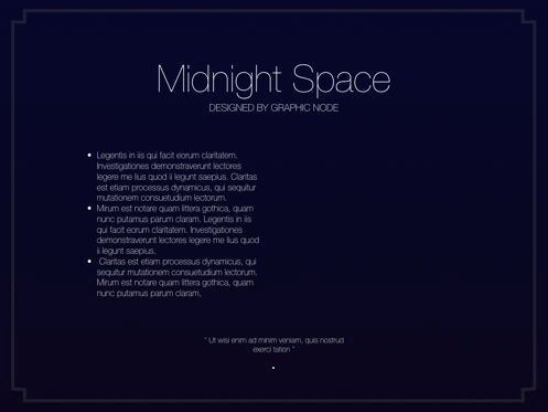Midnight Space Keynote Presentation Template, Slide 8, 05262, Presentation Templates — PoweredTemplate.com