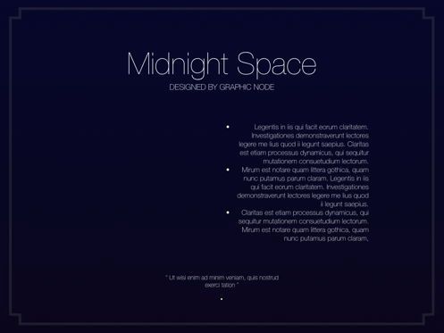 Midnight Space Keynote Presentation Template, スライド 9, 05262, プレゼンテーションテンプレート — PoweredTemplate.com