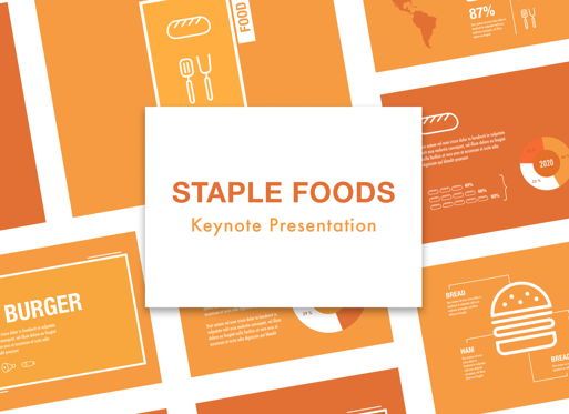Staple Foods Keynote Presentation Template, Modelo do Keynote da Apple, 05265, Modelos de Apresentação — PoweredTemplate.com