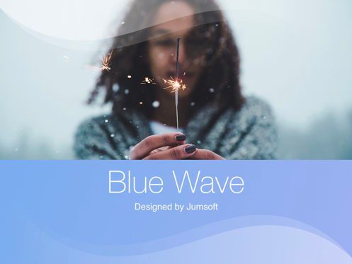 Blue Wave PowerPoint Template, スライド 2, 05286, プレゼンテーションテンプレート — PoweredTemplate.com