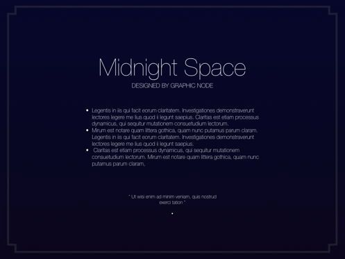 Midnight Space Powerpoint Presentation Template, Slide 14, 05314, Templat Presentasi — PoweredTemplate.com