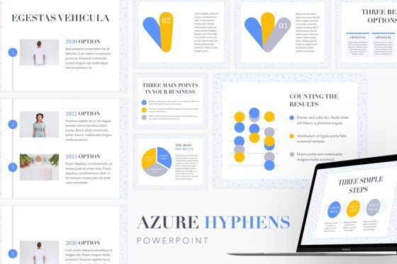 Azure Hyphens PowerPoint Template, PowerPoint-Vorlage, 05354, Präsentationsvorlagen — PoweredTemplate.com