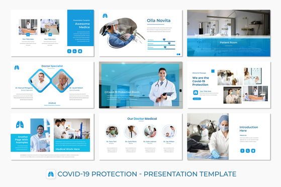 Covid19 Protection - PowerPoint Template, 幻灯片 4, 05379, 演示模板 — PoweredTemplate.com
