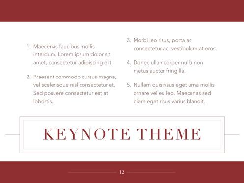 Claret Keynote Template, Diapositive 13, 05400, Modèles de présentations — PoweredTemplate.com