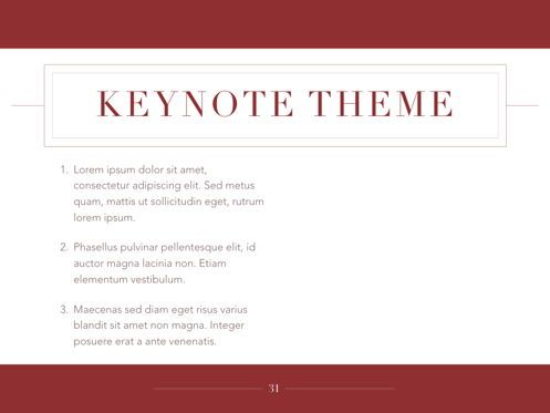 Claret Keynote Template, Diapositive 32, 05400, Modèles de présentations — PoweredTemplate.com