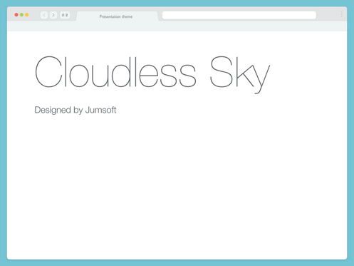 Cloudless Sky Keynote Template, Folie 3, 05401, Präsentationsvorlagen — PoweredTemplate.com