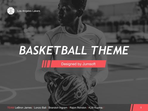 Basketball PowerPoint Template, 슬라이드 2, 05402, 프레젠테이션 템플릿 — PoweredTemplate.com
