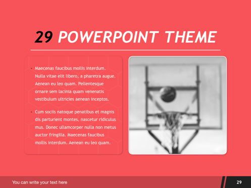 Basketball PowerPoint Template, Slide 30, 05402, Presentation Templates — PoweredTemplate.com