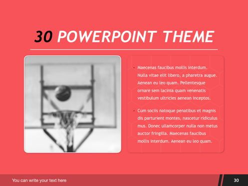 Basketball PowerPoint Template, Diapositive 31, 05402, Modèles de présentations — PoweredTemplate.com