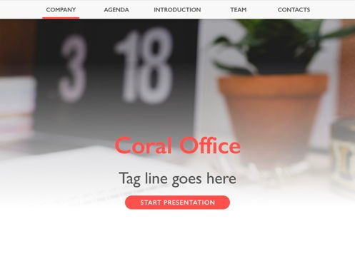 Coral Office PowerPoint Template, 幻灯片 2, 05405, 演示模板 — PoweredTemplate.com