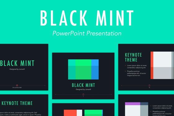 Black Mint PowerPoint Template, 파워 포인트 템플릿, 05433, 프레젠테이션 템플릿 — PoweredTemplate.com