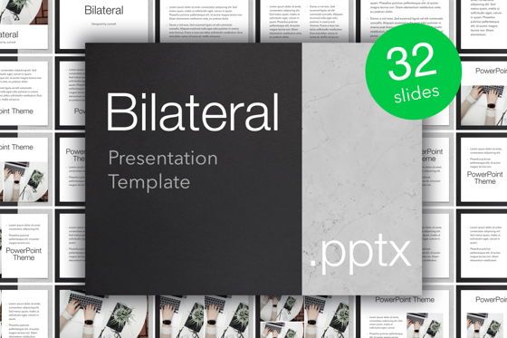 Bilateral PowerPoint Template, Modele PowerPoint, 05441, Modèles de présentations — PoweredTemplate.com