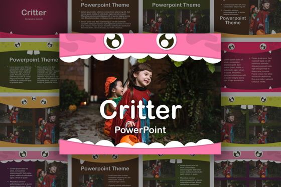Critter PowerPoint Template, 05450, Modelos de Apresentação — PoweredTemplate.com
