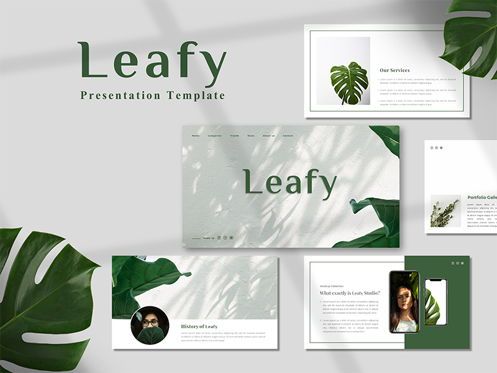 LEAFY - PowerPoint Template, Modele PowerPoint, 05452, Modèles de présentations — PoweredTemplate.com