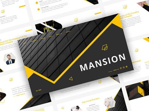 MANSION - Creative Business PowerPoint Template, PowerPoint Template, 05455, Presentation Templates — PoweredTemplate.com