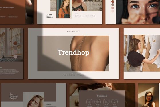 Trendhop - Google Slide, Google 슬라이드 테마, 05538, 프레젠테이션 템플릿 — PoweredTemplate.com