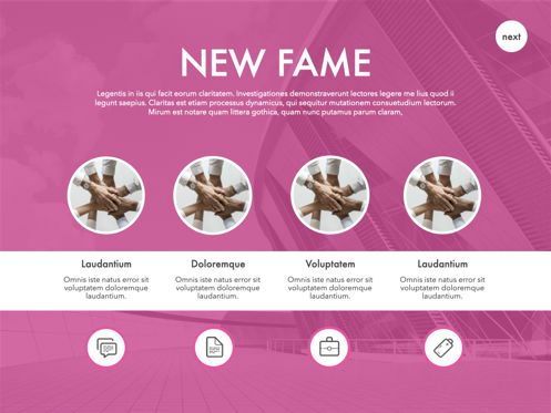 New Fame Keynote Presentation Template, Diapositiva 15, 05628, Plantillas de presentación — PoweredTemplate.com