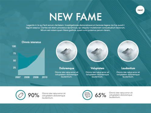 New Fame Keynote Presentation Template, Diapositiva 19, 05628, Plantillas de presentación — PoweredTemplate.com