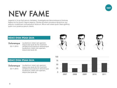 New Fame Keynote Presentation Template, Deslizar 23, 05628, Modelos de Apresentação — PoweredTemplate.com