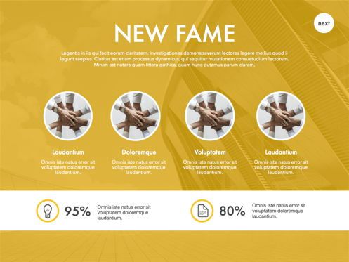 New Fame Keynote Presentation Template, Deslizar 54, 05628, Modelos de Apresentação — PoweredTemplate.com
