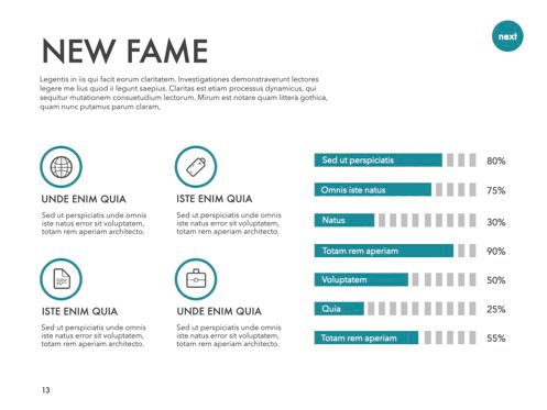 New Fame Keynote Presentation Template, Diapositiva 6, 05628, Plantillas de presentación — PoweredTemplate.com