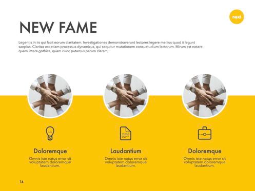 New Fame Keynote Presentation Template, Deslizar 7, 05628, Modelos de Apresentação — PoweredTemplate.com