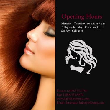 Hair Styles Beauty Salon Portfolio, Slide 14, 05693, Templat Presentasi — PoweredTemplate.com