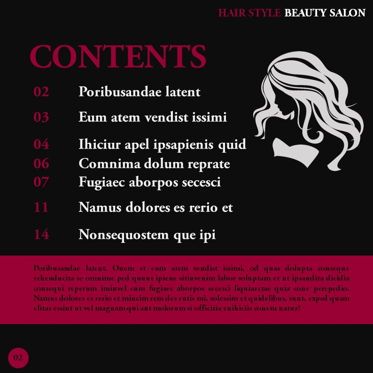 Hair Styles Beauty Salon Portfolio, スライド 2, 05693, プレゼンテーションテンプレート — PoweredTemplate.com