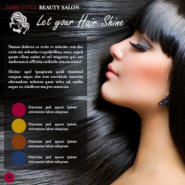 Hair Styles Beauty Salon Portfolio, 幻灯片 4, 05693, 演示模板 — PoweredTemplate.com