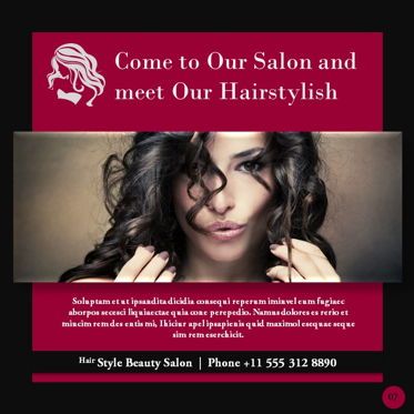Hair Styles Beauty Salon Portfolio, スライド 7, 05693, プレゼンテーションテンプレート — PoweredTemplate.com