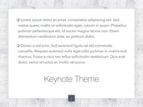 Marmoreal Keynote Template, Diapositive 12, 05728, Modèles de présentations — PoweredTemplate.com