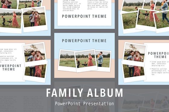 Family Album PowerPoint Template, PowerPoint-sjabloon, 05744, Presentatie Templates — PoweredTemplate.com