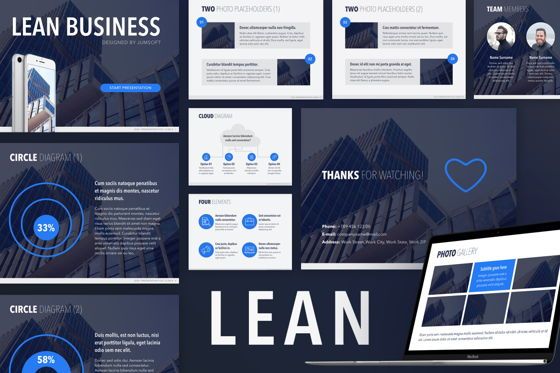 Lean Keynote Template, Modele Keynote, 05754, Modèles de présentations — PoweredTemplate.com