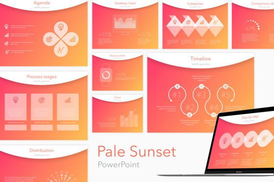 Pale Sunset PowerPoint Template, PowerPoint-Vorlage, 05780, Präsentationsvorlagen — PoweredTemplate.com