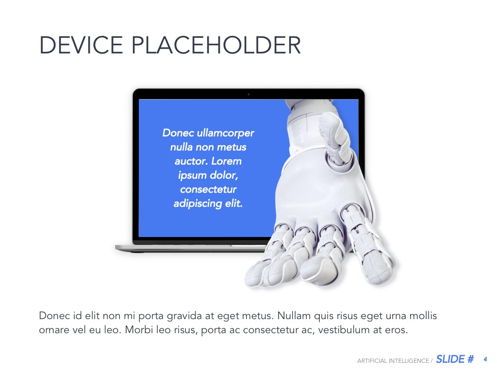 Robot Showcase Google Slides Template, Diapositiva 5, 05789, Plantillas de presentación — PoweredTemplate.com