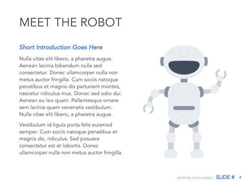 Robot Showcase Google Slides Template, Diapositiva 9, 05789, Plantillas de presentación — PoweredTemplate.com