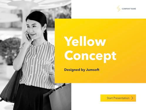 Yellow Concept Keynote Template, スライド 2, 05808, プレゼンテーションテンプレート — PoweredTemplate.com