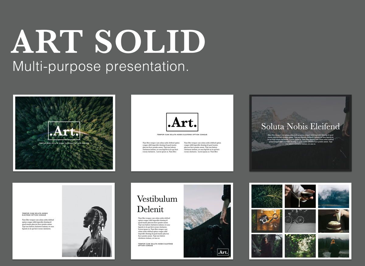 Art Solid Powerpoint Presentation Template  Presentation Template With Regard To Powerpoint Photo Slideshow Template