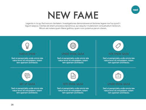 New Fame Powerpoint Presentation Template, Dia 22, 05840, Presentatie Templates — PoweredTemplate.com