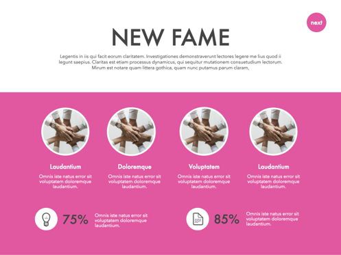 New Fame Powerpoint Presentation Template, Dia 25, 05840, Presentatie Templates — PoweredTemplate.com