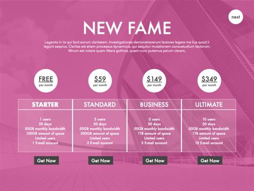 New Fame Powerpoint Presentation Template, Dia 36, 05840, Presentatie Templates — PoweredTemplate.com