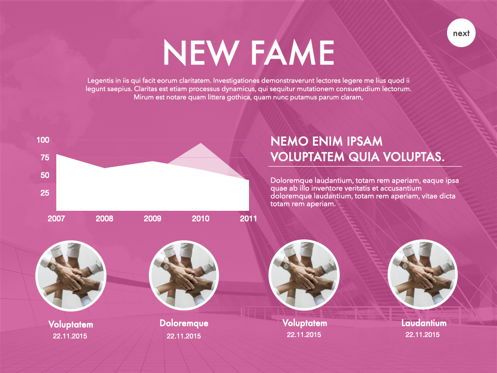 New Fame Powerpoint Presentation Template, Dia 43, 05840, Presentatie Templates — PoweredTemplate.com