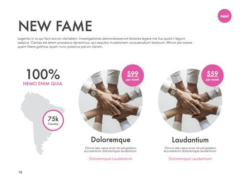 New Fame Powerpoint Presentation Template, Diapositiva 8, 05840, Plantillas de presentación — PoweredTemplate.com