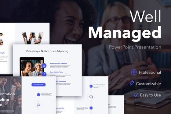 Well Managed PowerPoint Template, PowerPoint Template, 05864, Presentation Templates — PoweredTemplate.com