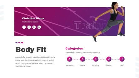 Stamin - Gym Fitness Powerpoint Template, Diapositive 8, 05896, Graphiques — PoweredTemplate.com